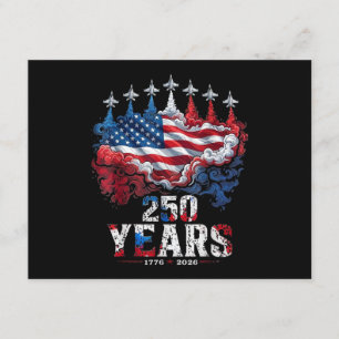 Cartão De Informações Bandeira dos EUA Aniversário de 250 Anos 4 de Julh