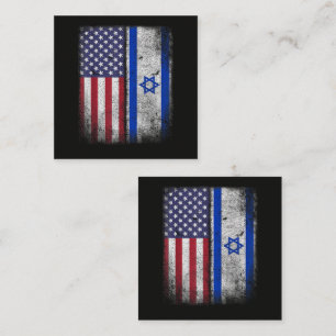Cartão De Informações Bandeira Israelense Americana Israel EUA Raízes Am