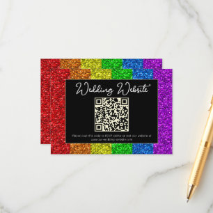 Cartão De Informações bandeira LGBT arco-íris faíscas gay lésbica casame