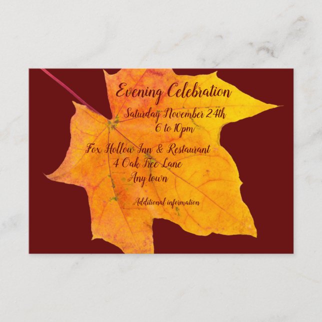 Cartão De Informações Bar Mitzvah Evening Reception Enclosure (Frente)