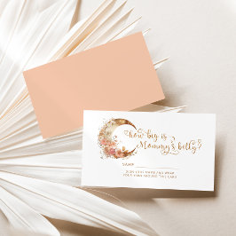 Cartão De Informações Barriga da mamãe está enorme lua boho rosa dourado