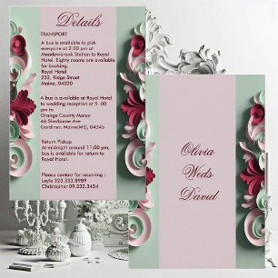 Cartão De Informações Barroco Elegância Motifs Florais Acanthus Swirls