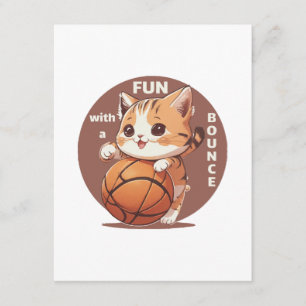 Cartão De Informações basquete de gatinho
