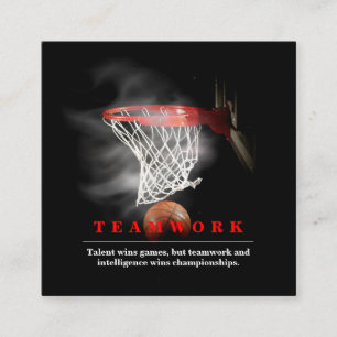 Cartão De Informações Basquete de Trabalho em Equipe Motivacional Inspir
