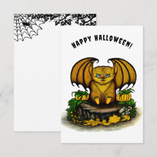 Cartão De Informações Bat Bonito do Halloween