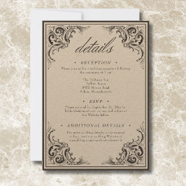 Cartão De Informações Bat Vitoriano Até Casamento Negro e Tan Mortal