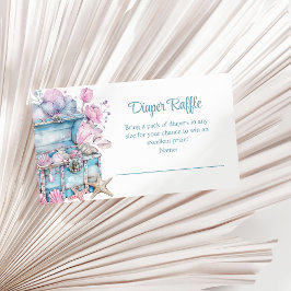 Cartão De Informações Baú de Tesouro Floral Subaquático Sorteio de Frald