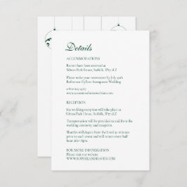 Cartão De Informações Bauble Ornaments Winter Green