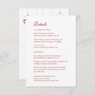 Cartão De Informações Bauble Ornaments Winter Red