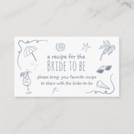 Cartão De Informações Beach Doodle Share a Recipe Bridal Shower