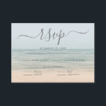 Cartão De Informações Beach Front Vintage Havaiian Wedding RSVP<br><div class="desc">Escreva os detalhes do seu casamento neste cartão de casamento vintage RSVP apresentando um fundo de praias para um tema de casamento tropical de verão.</div>