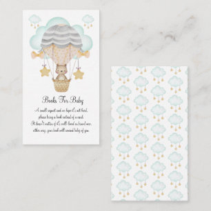 Cartão De Informações Bear Balões De Ar Quente Livros Azuis Para Bebê