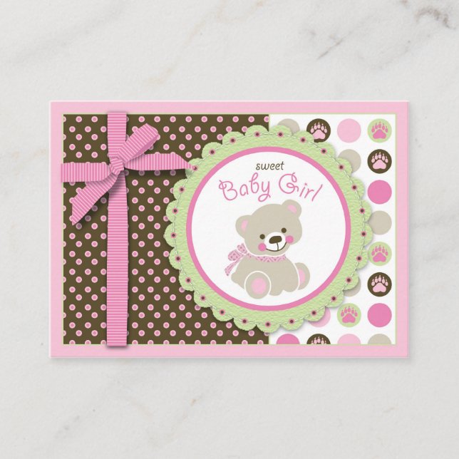 Cartão De Informações Bear Girl Lembrete Notecard (Frente)