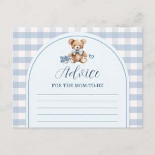 Cartão De Informações Bearly Wait Baby Shoes Gingham Conselho Para Mamãe