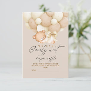 Cartão De Informações Bearly Wait Chaveiro de Fraldas Baby Shower   