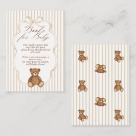 Cartão De Informações Bearly Wait Elegant Baby Shower book request