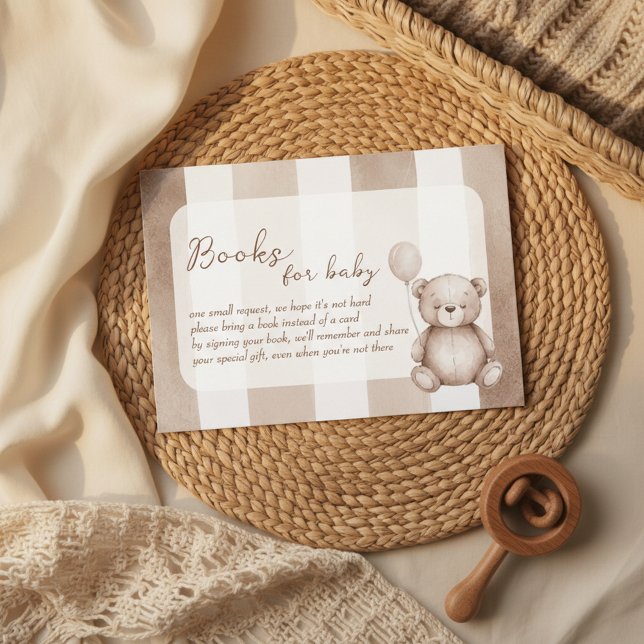 Cartão De Informações Bearly Wait Neutral Teddy Baby Shower (
Bearly Wait neutral teddy baby shower design with soft beige and brown tones)