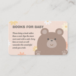 Cartão De Informações Beary Cute Pink Daisie Livros De Chá de fraldas Pa