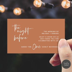 Cartão De Informações Beba O Adulto De Bilhete Na Noite Antes Da Festa