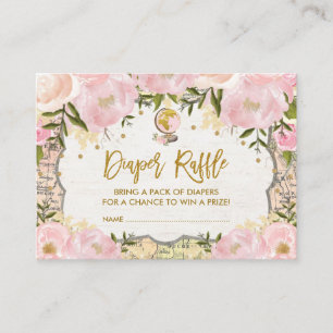 Cartão De Informações Bebê da aventura do viagem do Raffle da fralda do