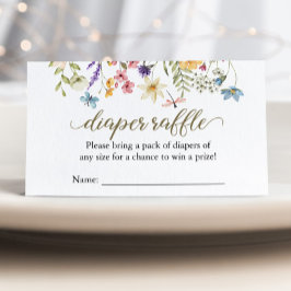 Cartão De Informações Bebê De Flor Selvagem Em Chá de fraldas De Sangue