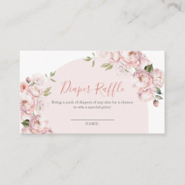 Cartão De Informações Bebê de Flores Rosa em Fralda de Sangue Raffle
