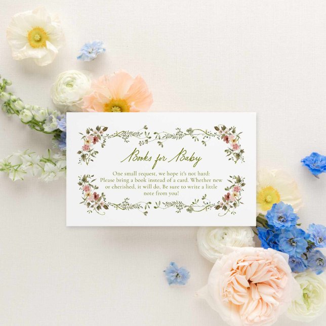 Cartão De Informações Bebê de Jardim em Livros de Bloqueio para Bebê (Books for Baby Garden Baby shower Card
)