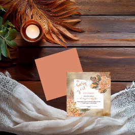 Cartão De Informações Bebê em Bloom Palm Deixa Hydrangeas Fralda Raffle