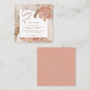 Cartão De Informações Bebê em Bloom Pampas Grass Hydrangea Fralda Raffle