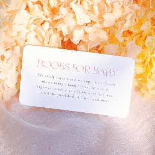 Cartão De Informações Bebê em Flor Rosa Bege Menina Bebê Chá de Revelaçã