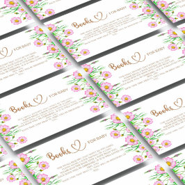 Cartão De Informações Bebê em livros de chá de fraldas florescentes para