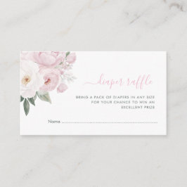 Cartão De Informações bebê em rifa de fralda florida