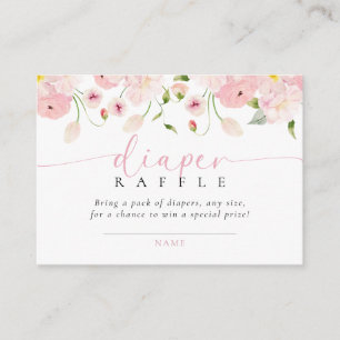 Cartão De Informações Bebê Em Sangue Fralda Rosa Raffle