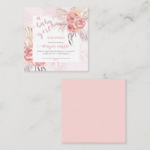 Cartão De Informações Bebê em Sangue Pampas Fralda rosa rosa Raffle