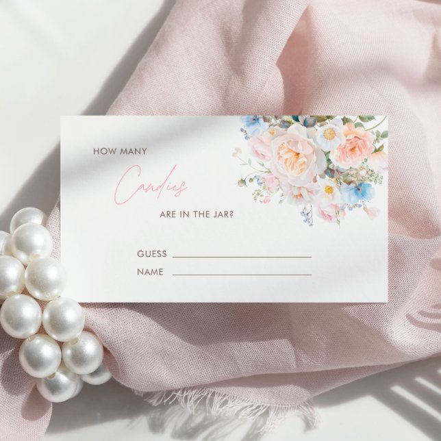 Cartão De Informações Bebê Em Sangue Rosa Floral Quantas Canetas (Criador carregado)