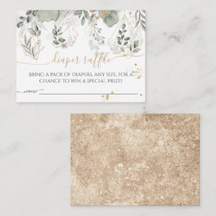 Cartão De Informações Bebê em verde e fralda Dourada