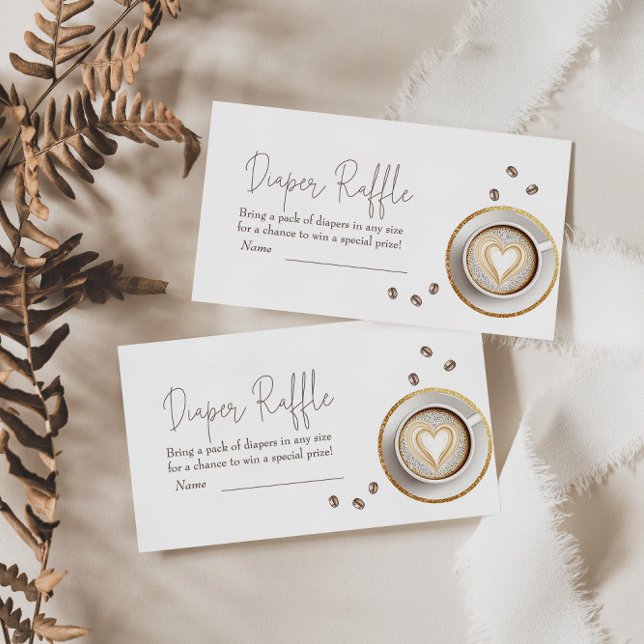 Cartão De Informações Bebê Está Fazendo Fralda De Café Raffle (Criador carregado)