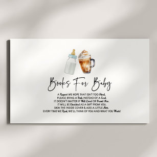Cartão De Informações Bebê Está Fazendo Livros De Chá de fraldas De Café