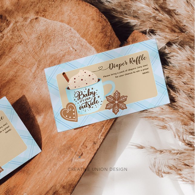 Cartão De Informações Bebê-Fralda Raffle de chocolate quente (Criador carregado)