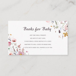 Cartão De Informações Bebê no Chá de fraldas de flor selvagem de Bloom