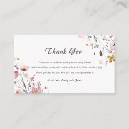 Cartão De Informações Bebê no Chá de fraldas de Flor Selvagem de Sangue