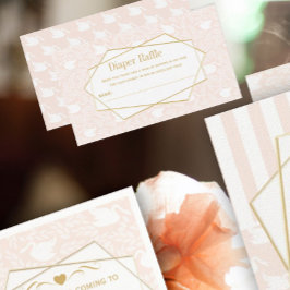 Cartão De Informações Bebê Rosa Esbranquiçado Cobra-Fralda Raffle