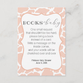 Cartão De Informações Bebê Rosa Girafa Livros para Bebê