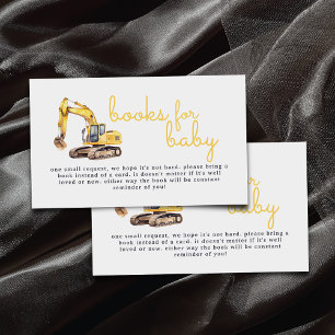 Cartão De Informações Bebê sob construção Livros de Chá de fraldas para