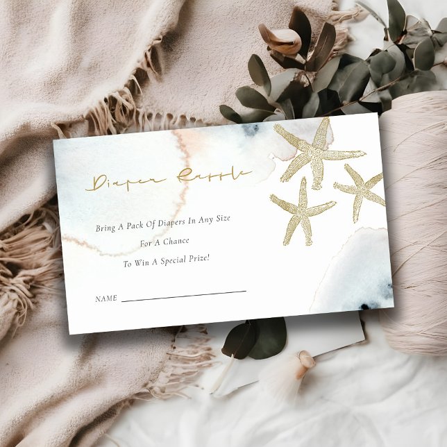 Cartão De Informações Bebel de Lixo Azul Dourado Estrela do Mar Sorteio  (Criador carregado)