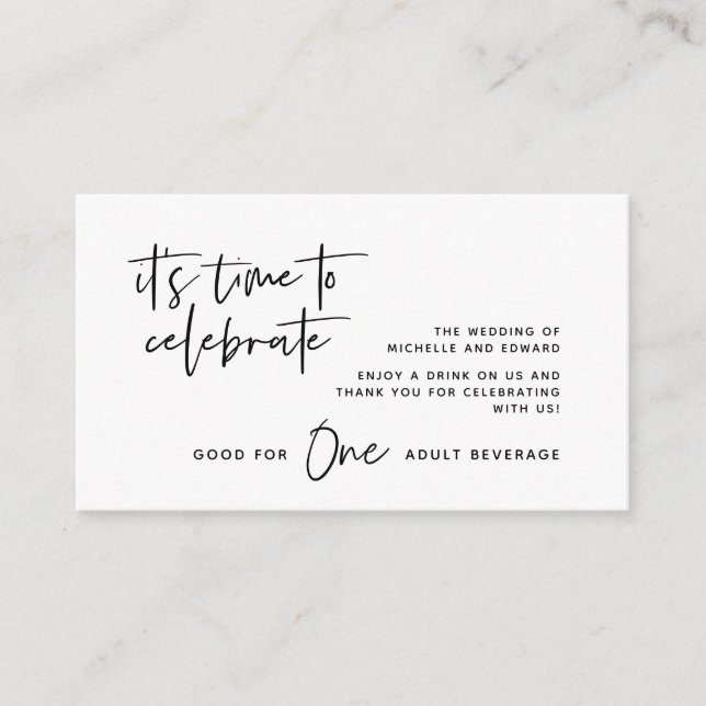 Cartão De Informações Beber Tíquete, Bebida Adulta, Felizmente Depois (Frente)