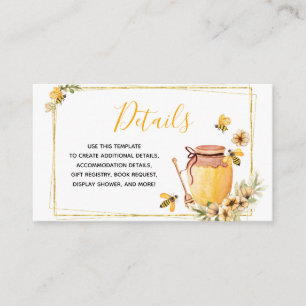 Cartão De Informações Bee Botanical Details Insere o Chá de fraldas