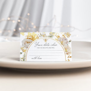 Cartão De Informações Bee Floral Ideias noturnas. Data jar