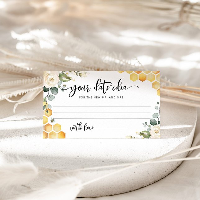 Cartão De Informações Bee Floral Ideias noturnas. Data jar (Criador carregado)