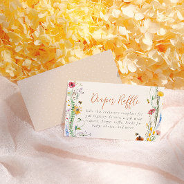 Cartão De Informações Bee Wildflower Boho Girl Chá de fraldas